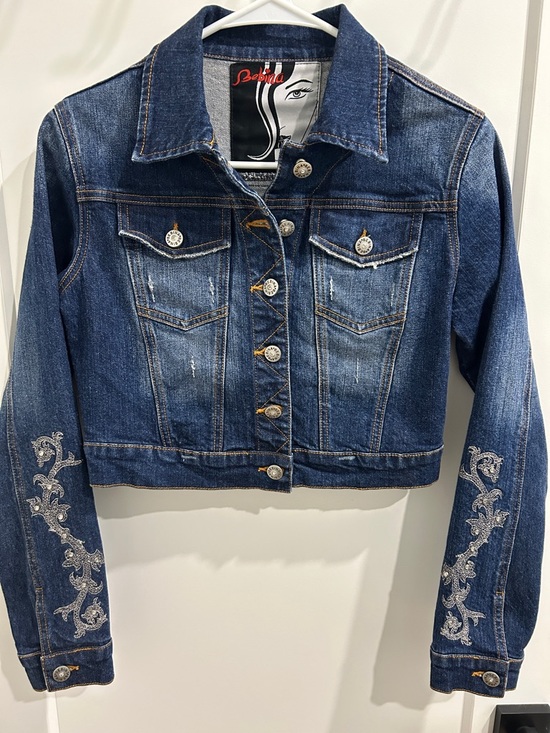 Bebina Jackets & Blazers - Bebina Cropped Embellished Denim Jacket |Size Small
